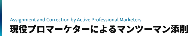 現役プロマーケターによるマンツーマン添削