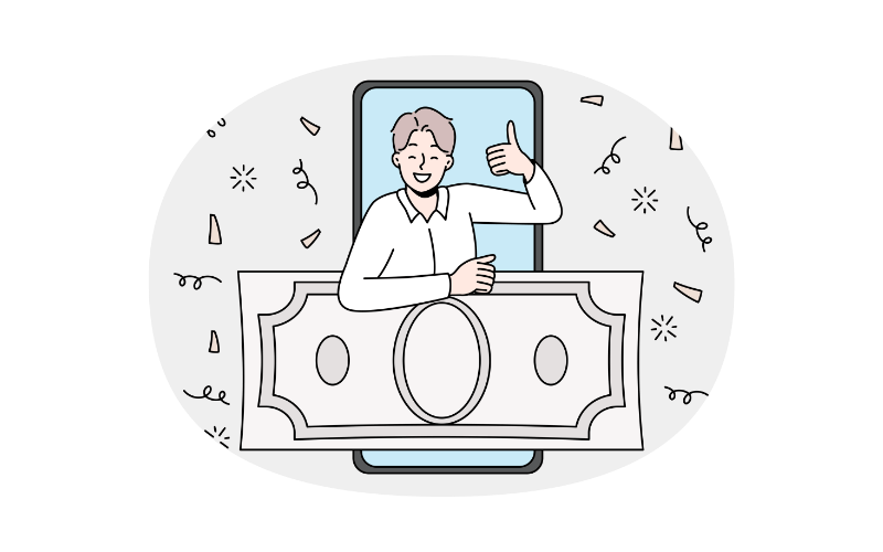 サムアップしているイラスト