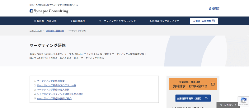 株式会社シナプスの「マーケティング研修」
