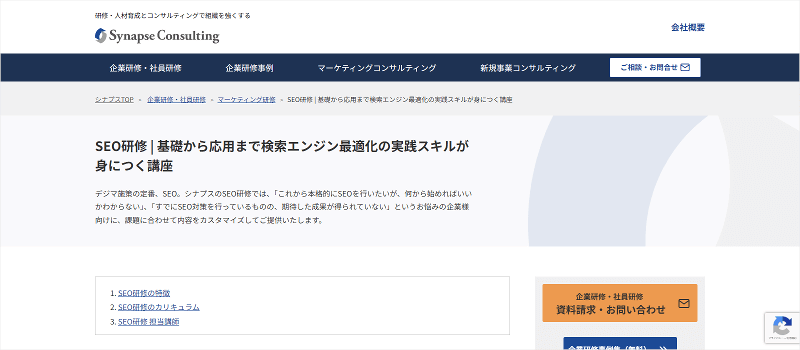 SEO研修（株式会社シナプス）