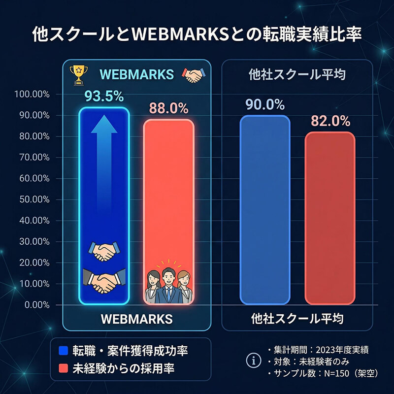 WEBMARKSの転職実績比較表