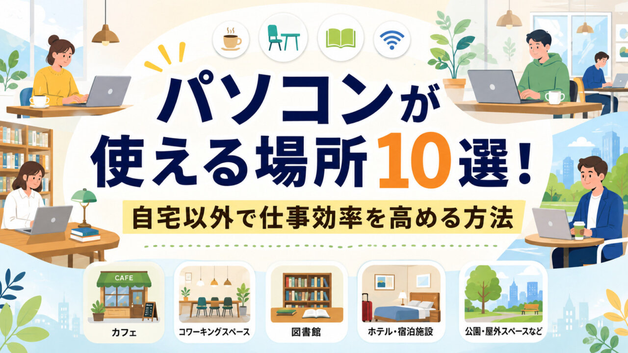 パソコンが使える場所10選！自宅以外で仕事効率を高める方法